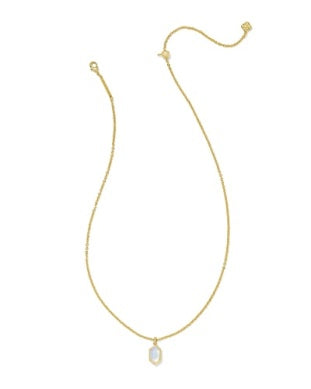 KENDRA SCOTT HALLIE SHORT PENDANT NECKLACE GOLD OPALITE ILLUSION