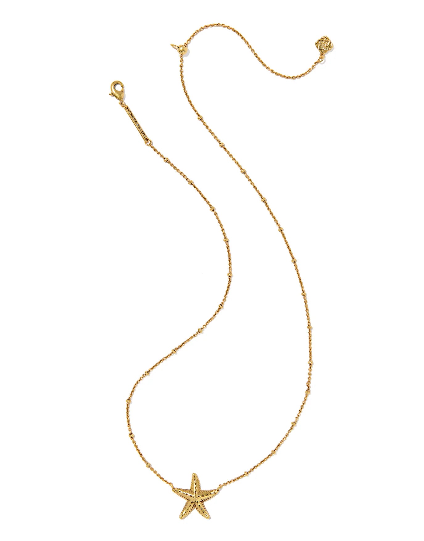 KENDRA SCOTT PARKER STARFISH METAL SHORT PENDANT NECKLACE VINTAGE GOLD