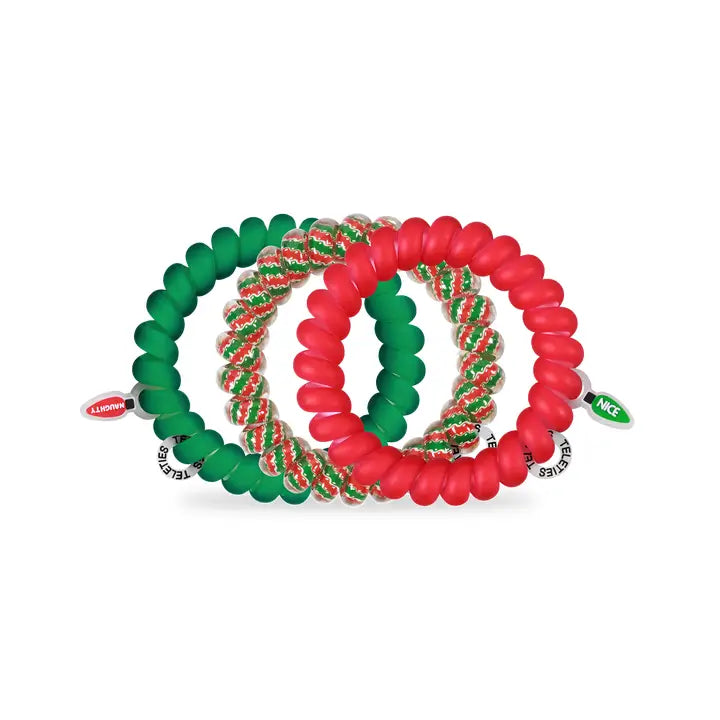 Teleties Spiral Hair Coils | Large | Naughty or Nice Hair Ties