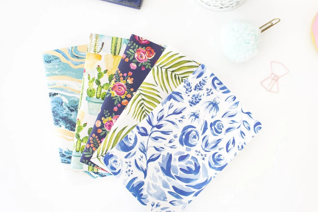 Bloom Mini Blank Lined Notebook Sets of 5, 5.5" X 2.5"