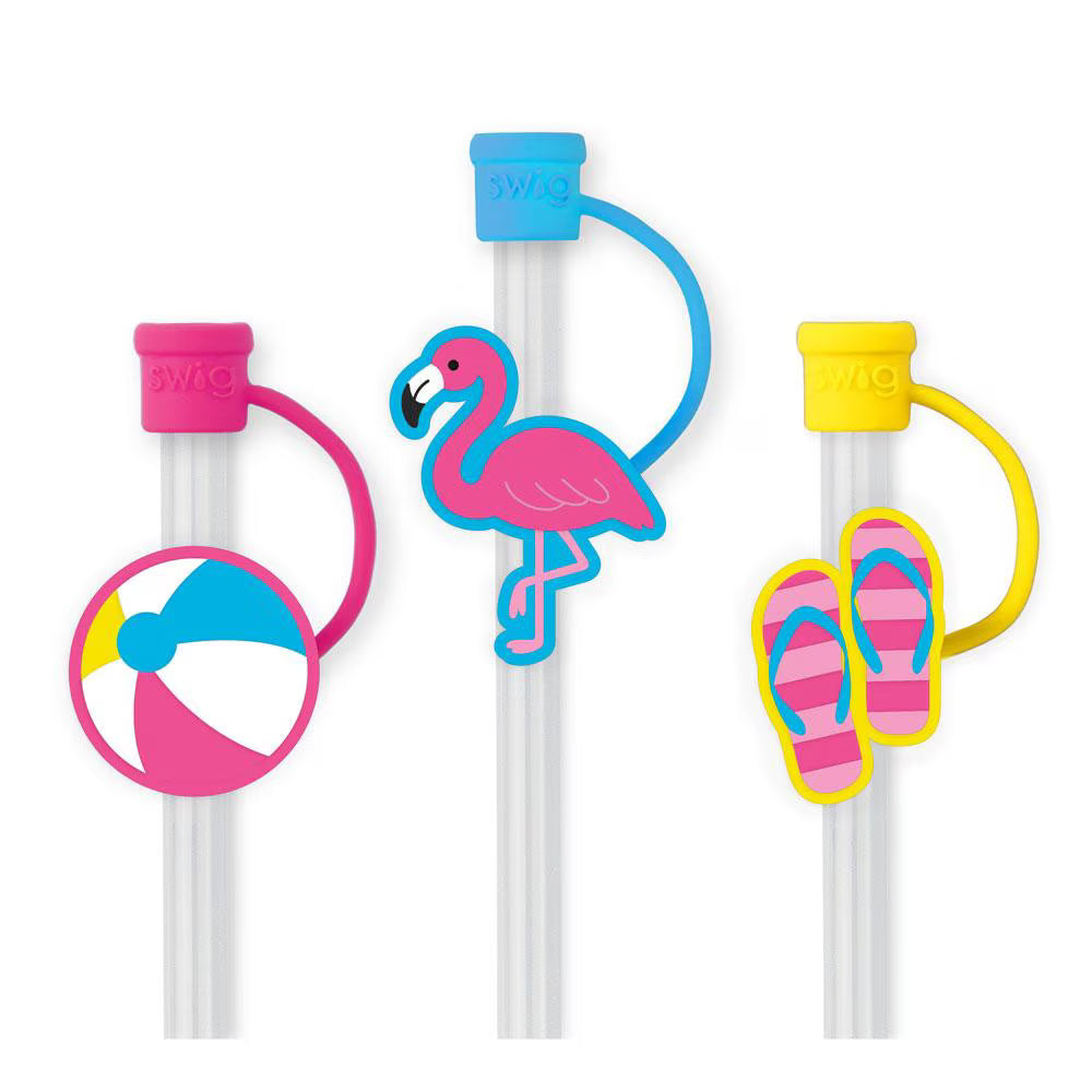 Swig Life Flamingos Straw Topper Set