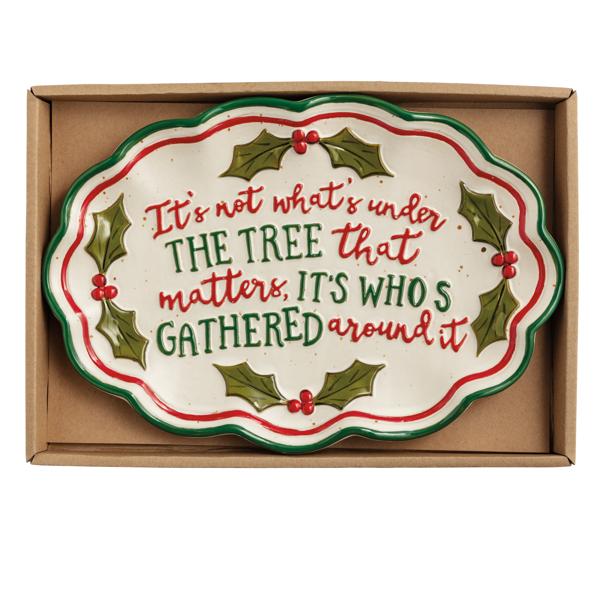 MUD PIE CHRISTMAS HOLLY SENTIMENT TRAY
