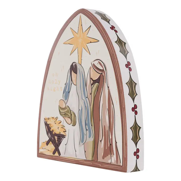 Glory Haus Neutral Nativity Wood Block