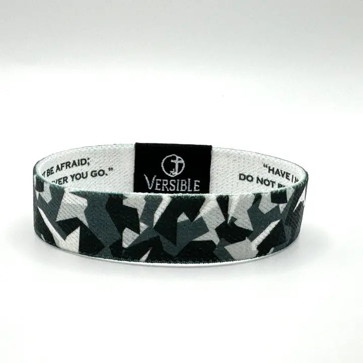 Versible Stone Camo / Joshua 1:9 Wristband