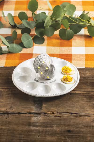 MUD PIE WHITE TURKEY LIGHT-UP SITTER