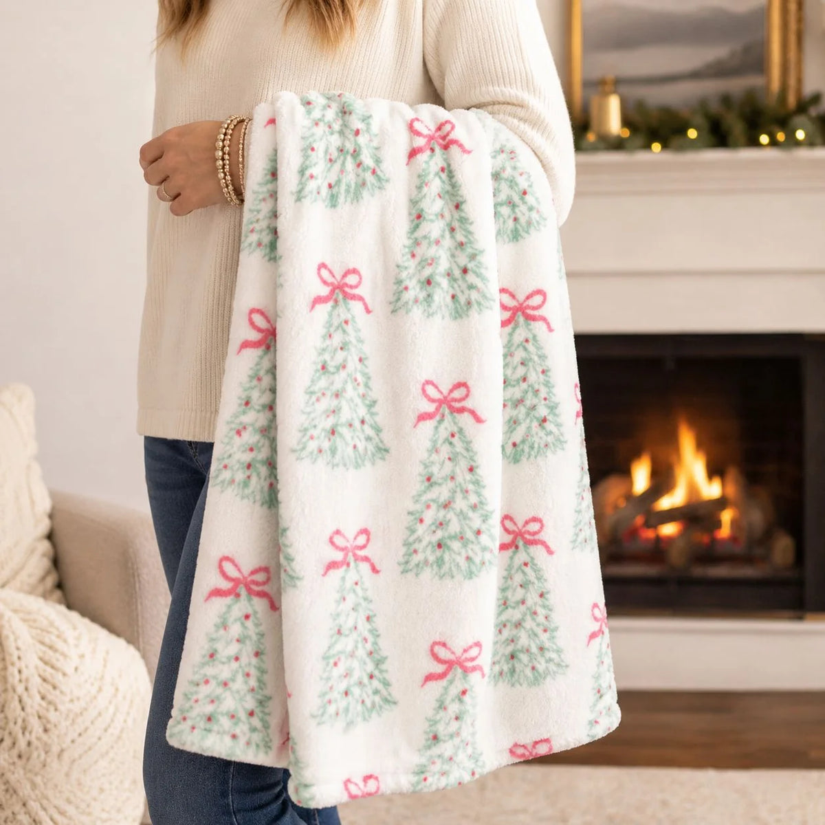 Mary Square Blanket Rosy Woodlands
