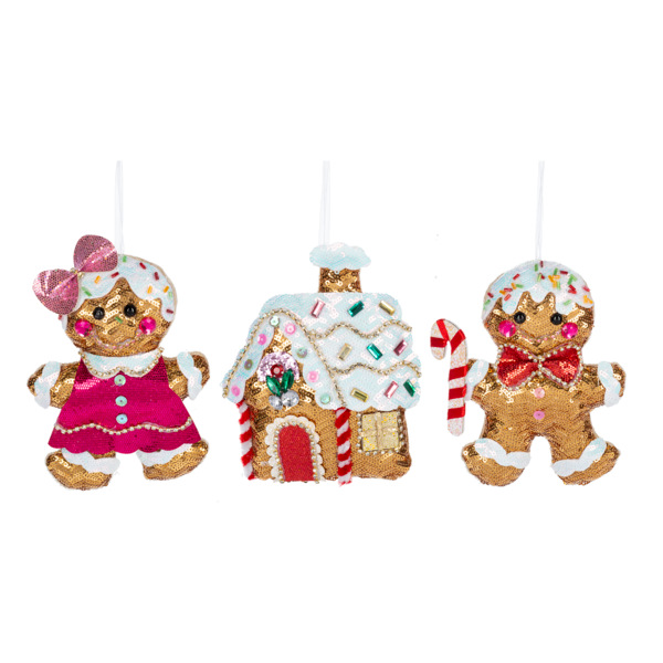 Ganz Gingerbread Family Ornaments