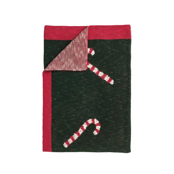 MUD PIE KNIT CANDY CANE THROW BLANKET