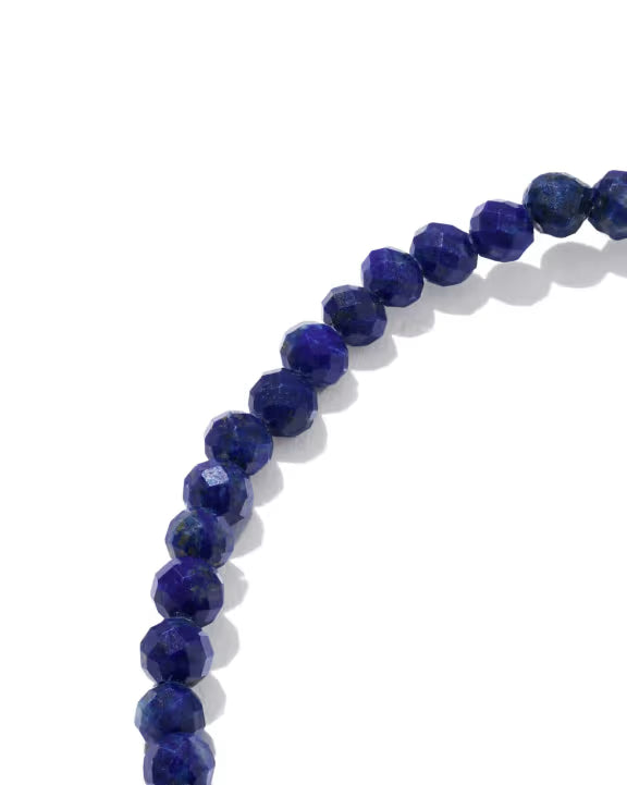 KENDRA SCOTT EMERY BEADED STRETCH BRACELET GOLD BLUE LAPIS