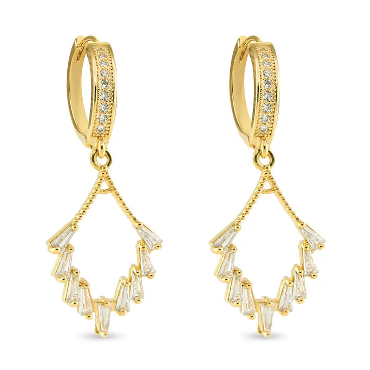 Amanda Blu Gold Dangle Earrings- Clear