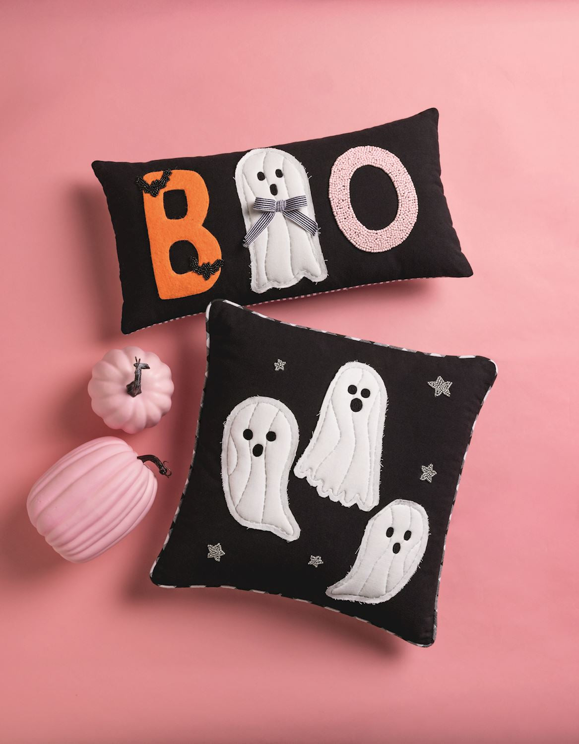 MUD PIE BOO LUMBAR QUILTED PILLOW