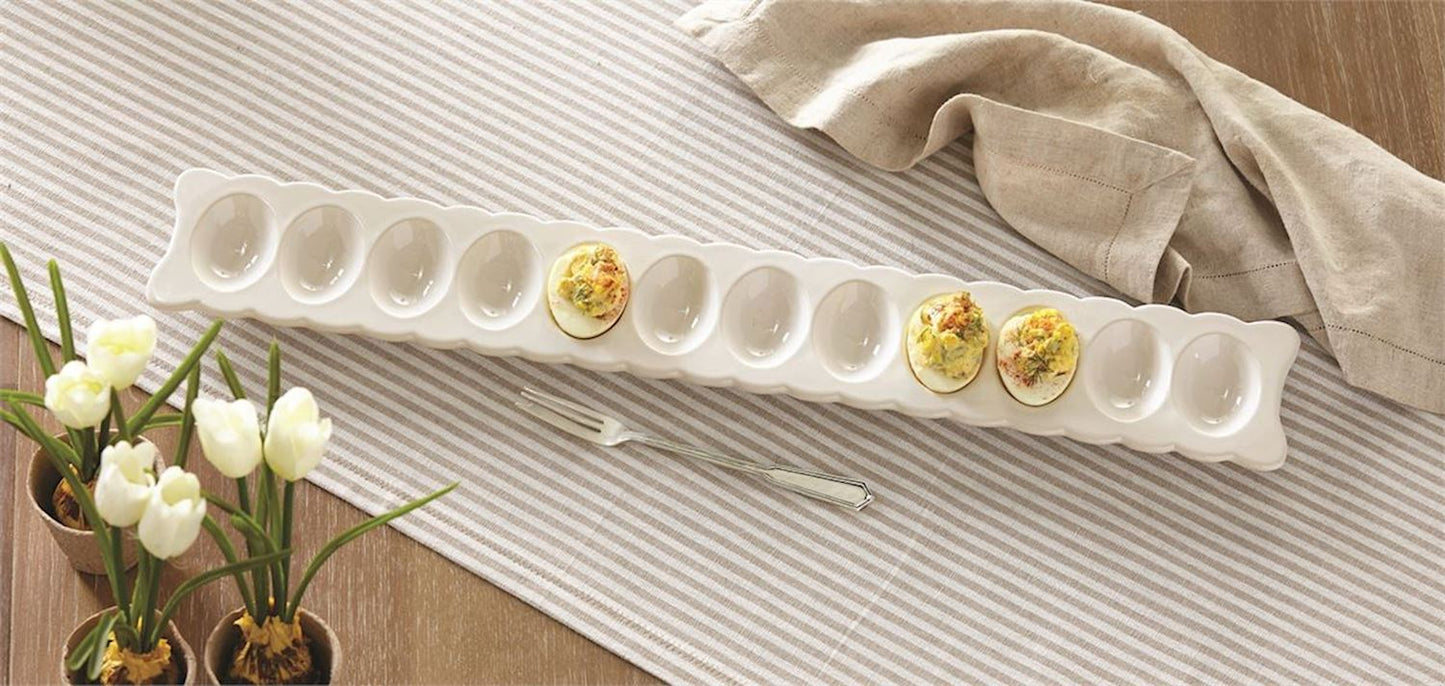 MUD PIE DEVILED EGG TRAY & FORK SET