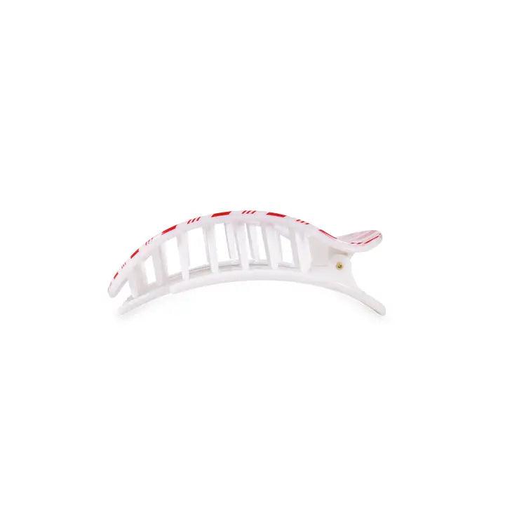Teleties Flat Round Hair Clip | Small | Candy Cane Crush