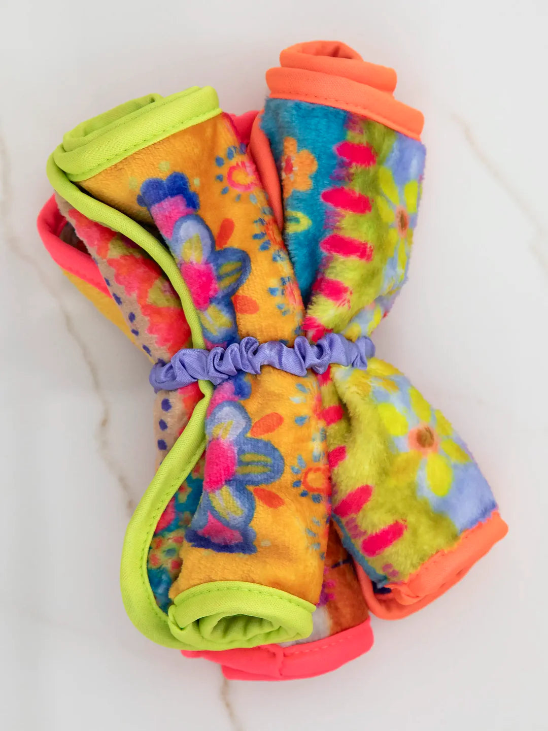 Natural Life Makeup Removing Cloths & Scrunchie Set-Multi Borders