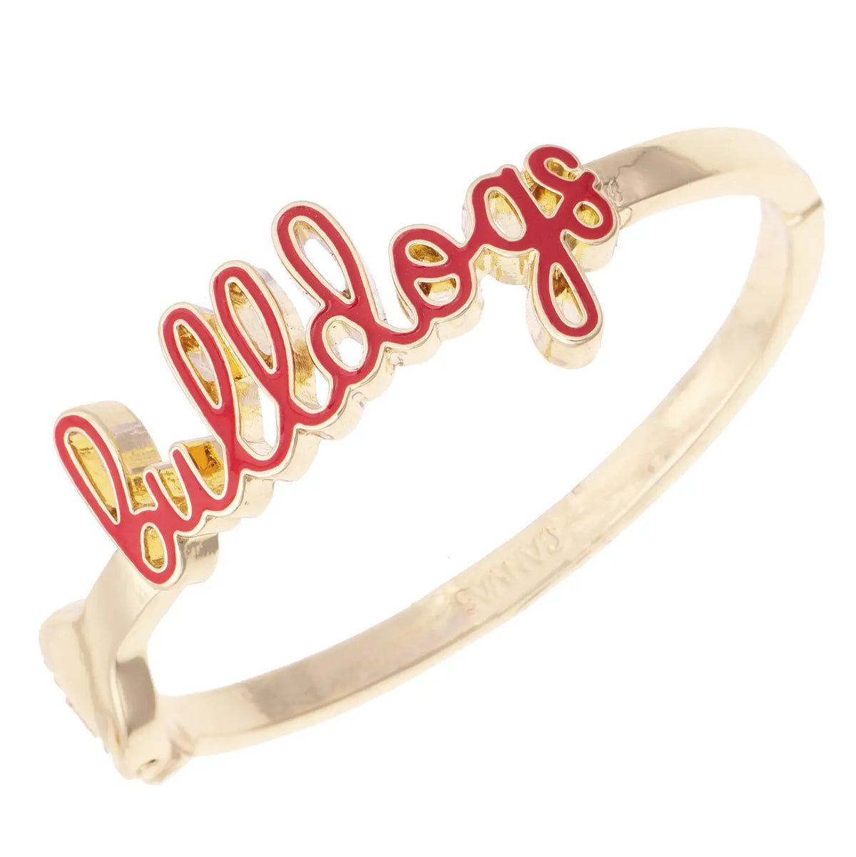 Canvas Style Georgia Bulldogs Cursive Enamel Hinge Bangle