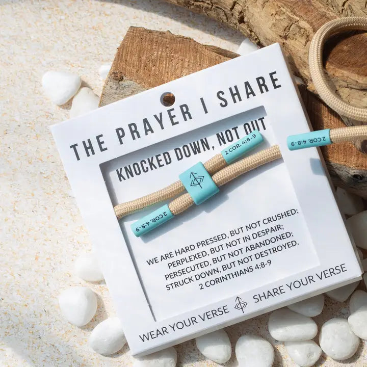 THE PRAYER I SHARE Knocked Down, Not Out Christian Cord Bracelet