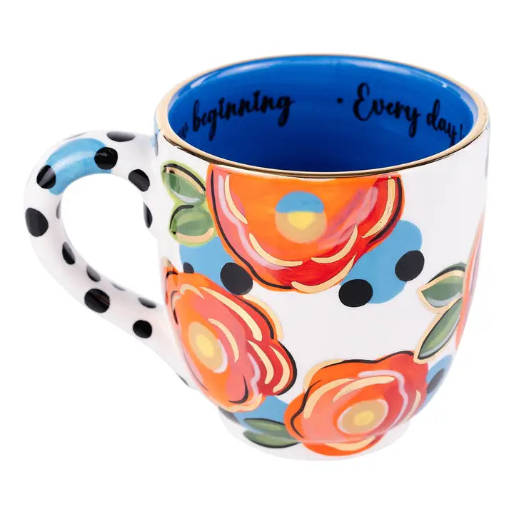 Glory Haus Brighten Your Day with Our Whimsical Polka Dot Flower Mug