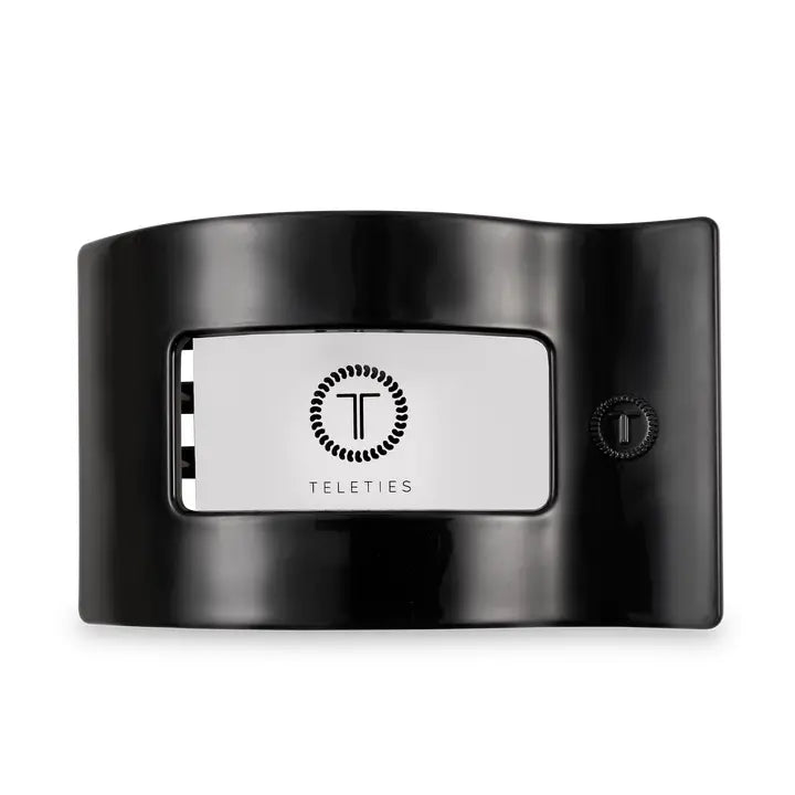 Teleties Flat Rectangle Hair Clip | Large | Jet Black