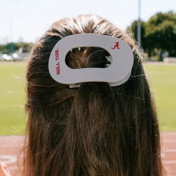 Teleties Flat Round Hair Clip | Medium | Roll Tide!