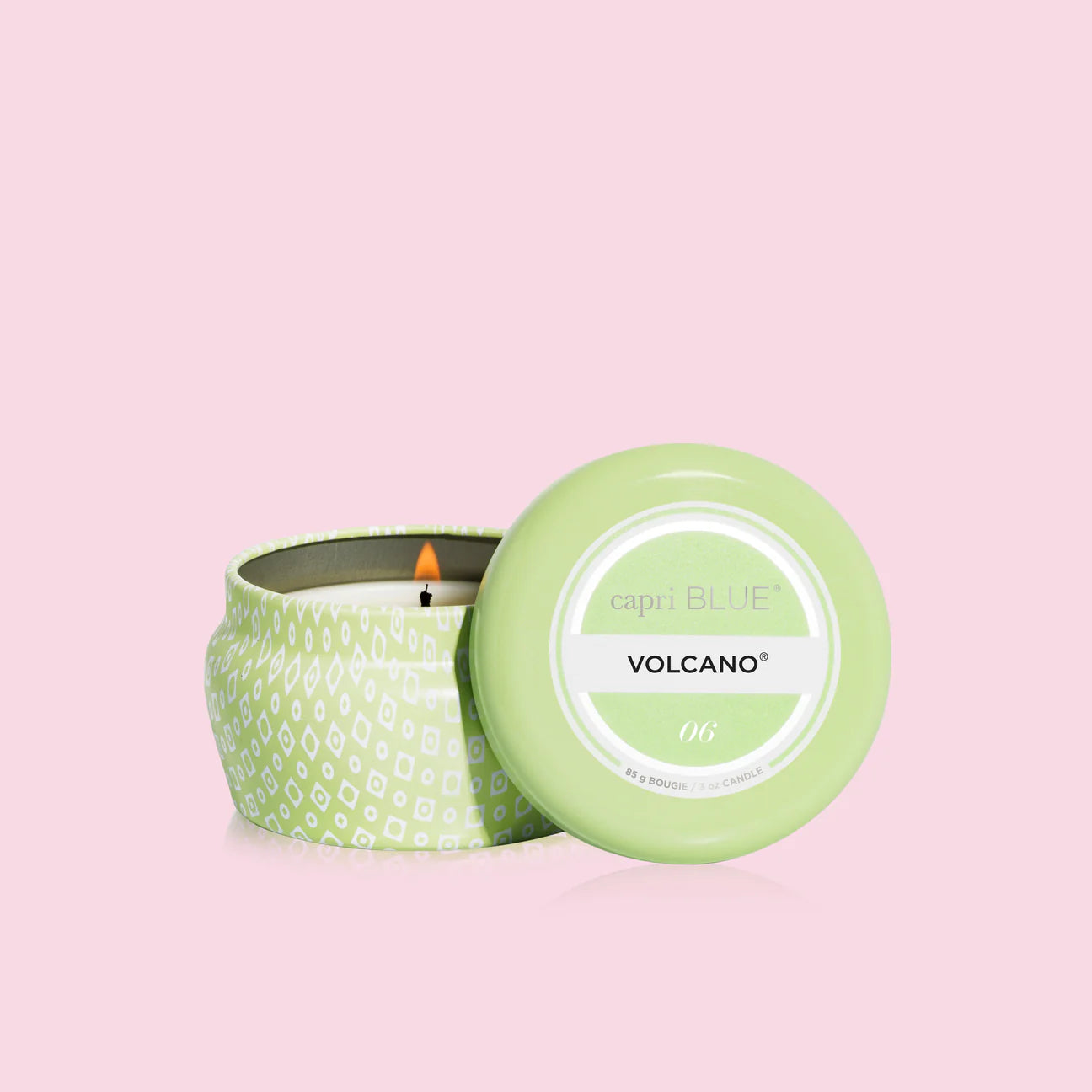 capri BLUE Volcano Iced Matcha Printed Mini Tin Candle, 3 oz