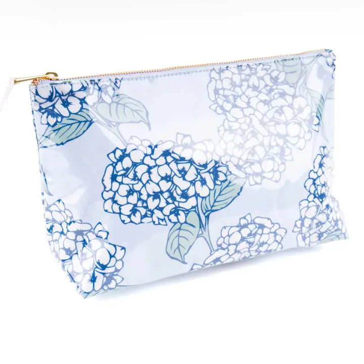 8 Oak Lane Hydrangea Stem Clear Coated Travel Cosmetic Case