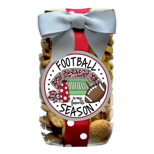 Oh, Sugar! Cookie - Football - Pint Jars-Crimson & Grey
