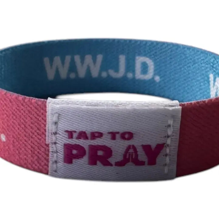 Versible Tap To Pray™ Wristbands - Blue & Pink Wwjd
