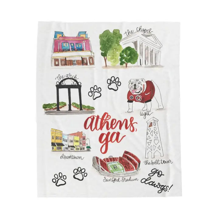 Athens Collegiate Velveteen Blanket