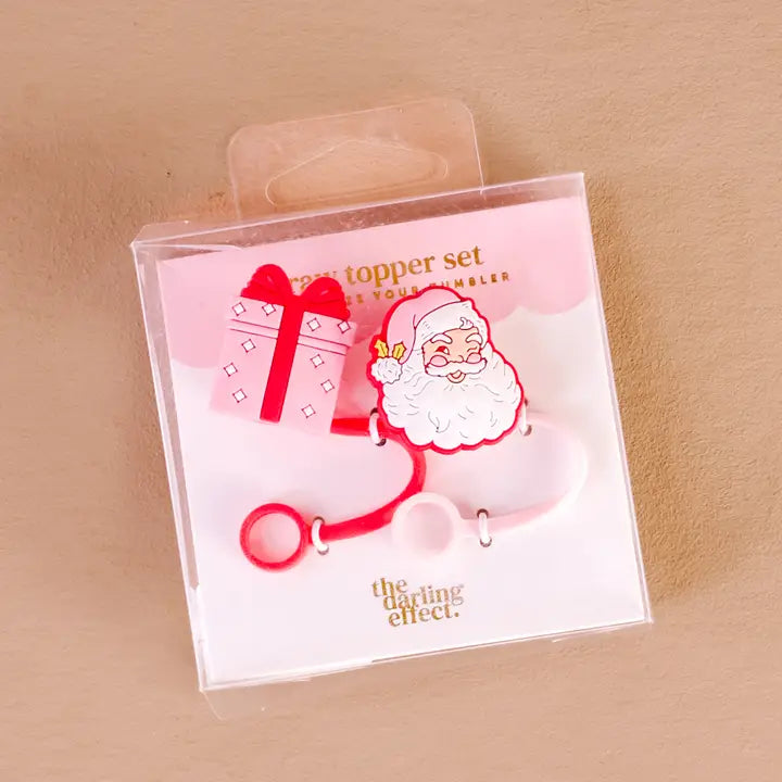 The Darling Effect Straw Topper Set-Jolly Santa