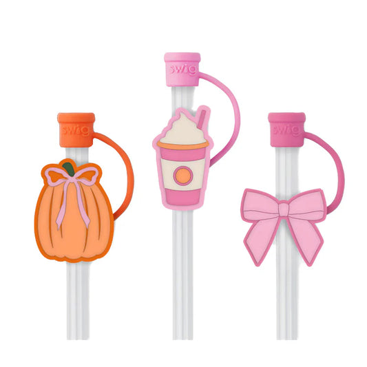 Swig Life Pumpkins And Bows Straw Topper Set