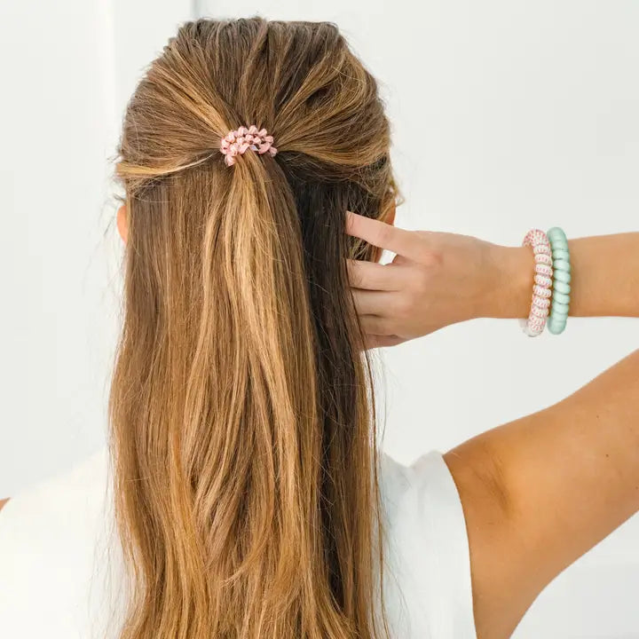 Teleties Spiral Hair Coil | Small | Calming Coral