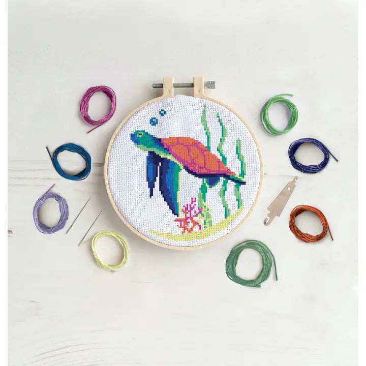 Simply Make Cross Stitch Kit - Coral Reef Turtle