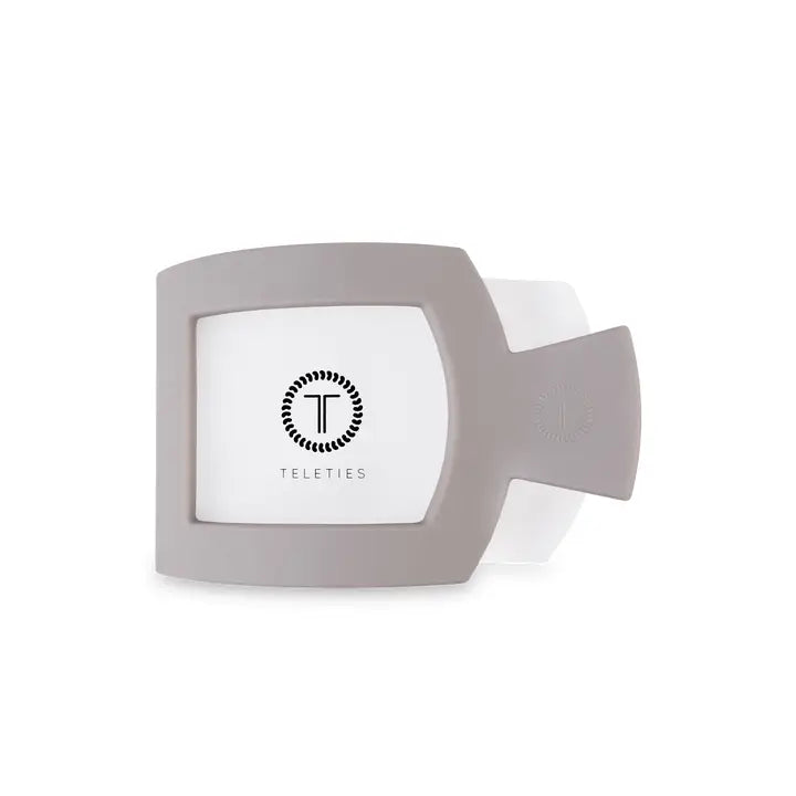 Teleties Square Flat Hair Clip | Med. | Silver Flames