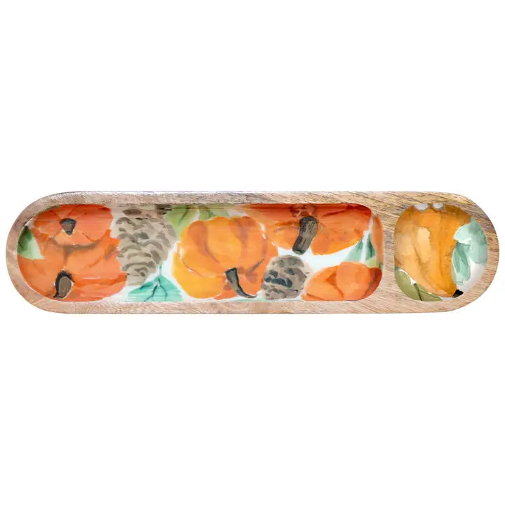 Boston International 16" Harvest Mango Wood Sectioned Tray Fall