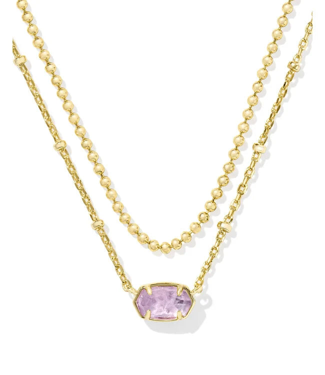 KENDRA SCOTT EMILIE MULTI STRAND NECKLACE GOLD PURPLE AMETHYST