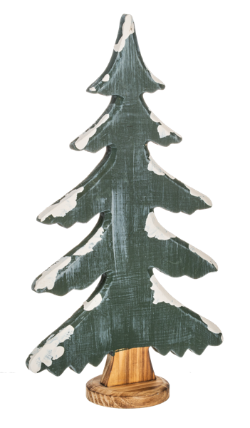 Ganz Green Tree Decor with Snow Accent