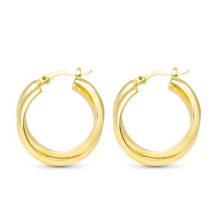 Amanda Blu Diana Polished Simple Twist Hoop Gold