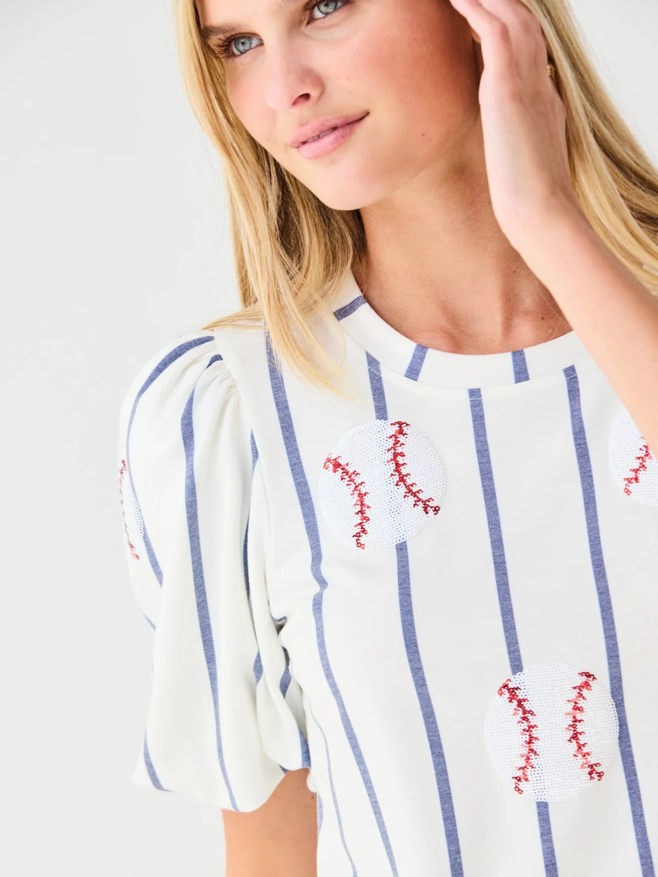 Mary Square Tina Top | Sequin Baseball
