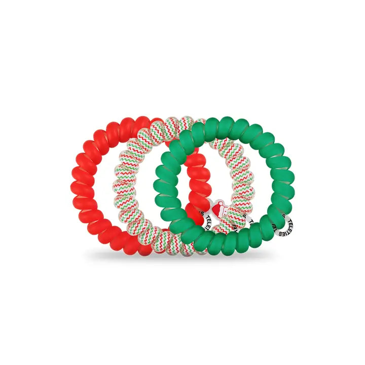 Teleties Sprial Hair Coils | Large | Santa Baby Hair Ties