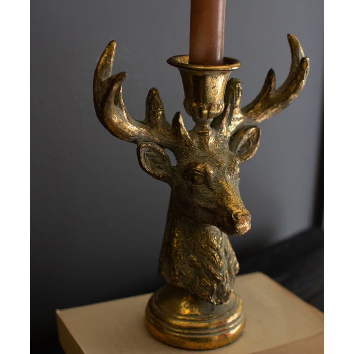 Kalalou Resin Taper Candle Holder / Deer