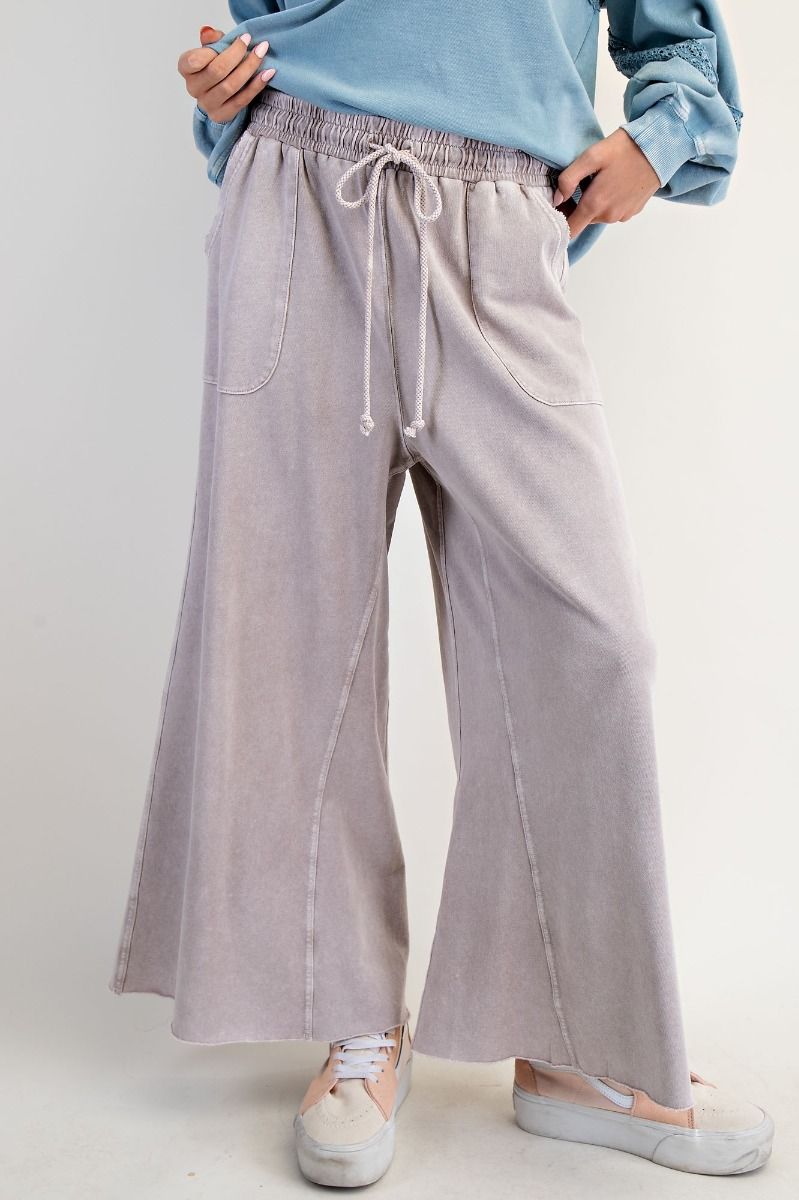 EASEL WASHED TERRY SWEATPANTS-LT KHAKI