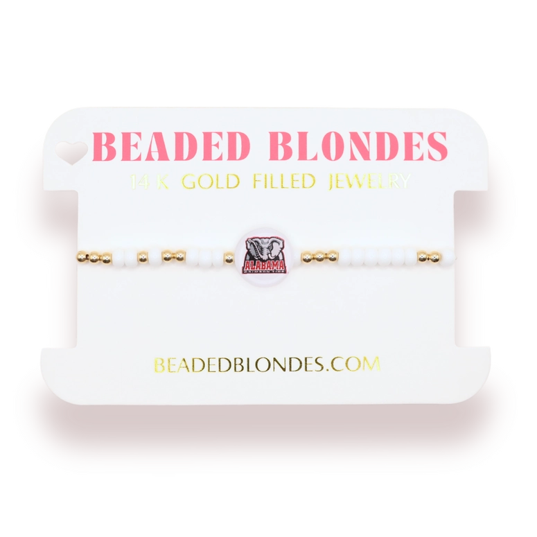 Beaded Blondes Alabama Logo Bracelet