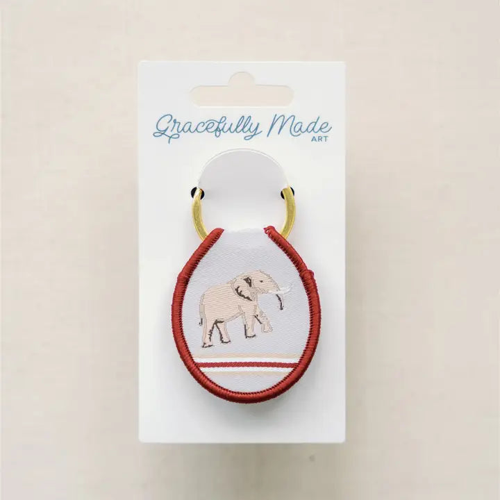University of Alabama Elephant Embroidered Keychain