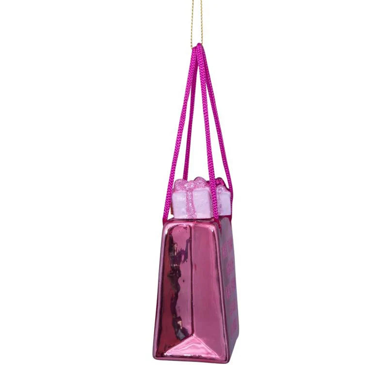 Vondels Pink Shopping Bag Christmas Ornament