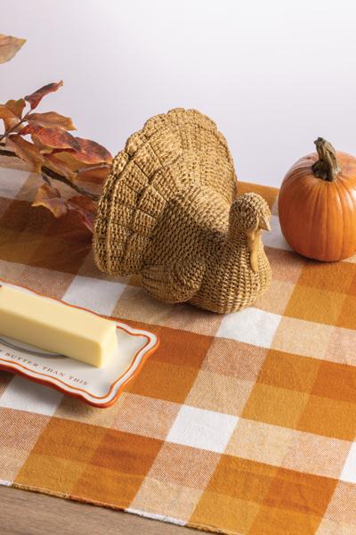 MUD PIE WICKER RESIN TURKEY SITTER