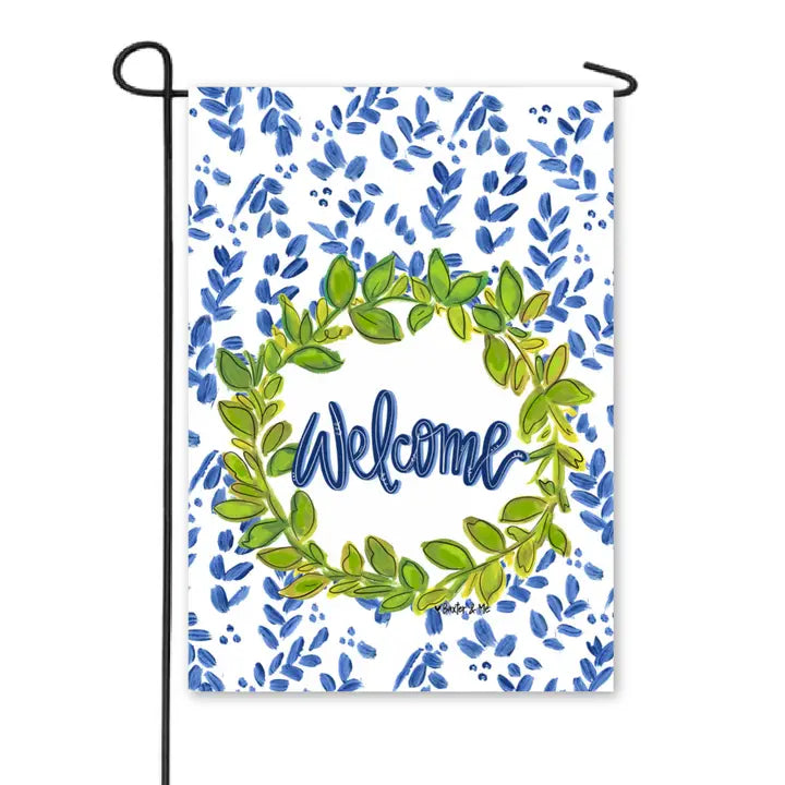 Baxter & Me Willow & Green Welcome Garden Flag