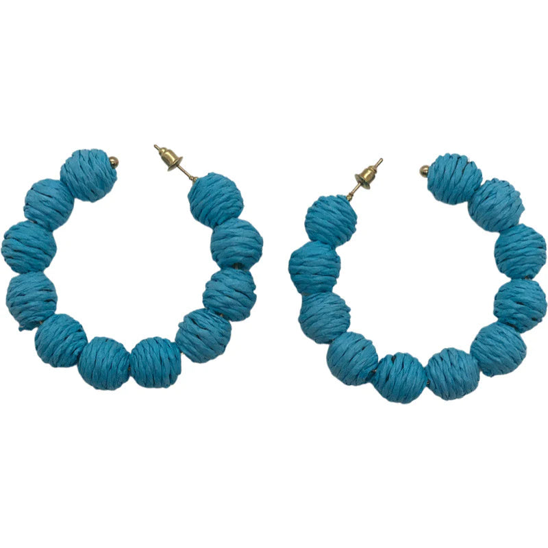 Raffia Ball Hoops