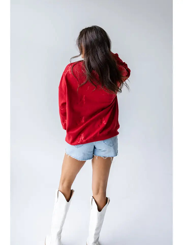 Gameday Social Apparel Co. Alabama Ritter Repeat Lantern Sleeve Crew