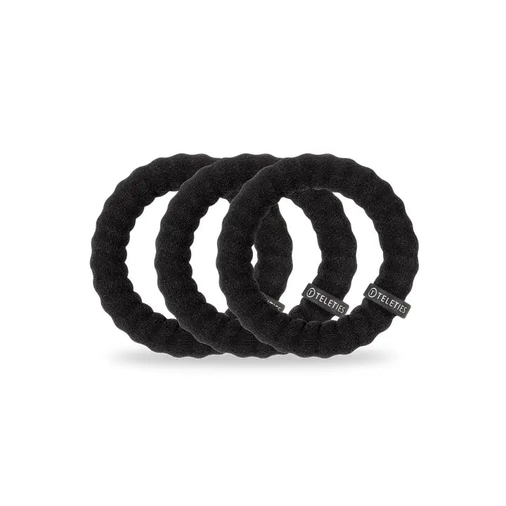Teleties Nylon Hair Ties | Large | Jet Black