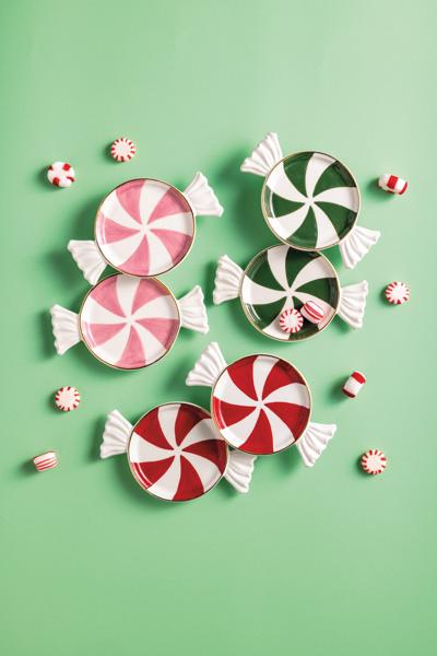 MUD PIE GREEN CANDY TIDBIT PLATE